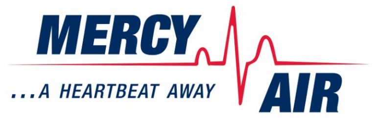Logo: Mercy Air; A heartbeat away